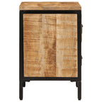 vidaXL Bed Cabinet with 2 Drawers - Solid Rough Mango Wood Nightstand, Brown 15.7"x13.8"x20.9"