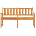 vidaXL Brown 3-Seater Garden Bench with Pop-Up Table - Solid Teak Wood - Farmhouse Style Outdoor Patio Pool Deck Furniture with Armrests and Backrest - 59.1" x 24.6" x 35.4"