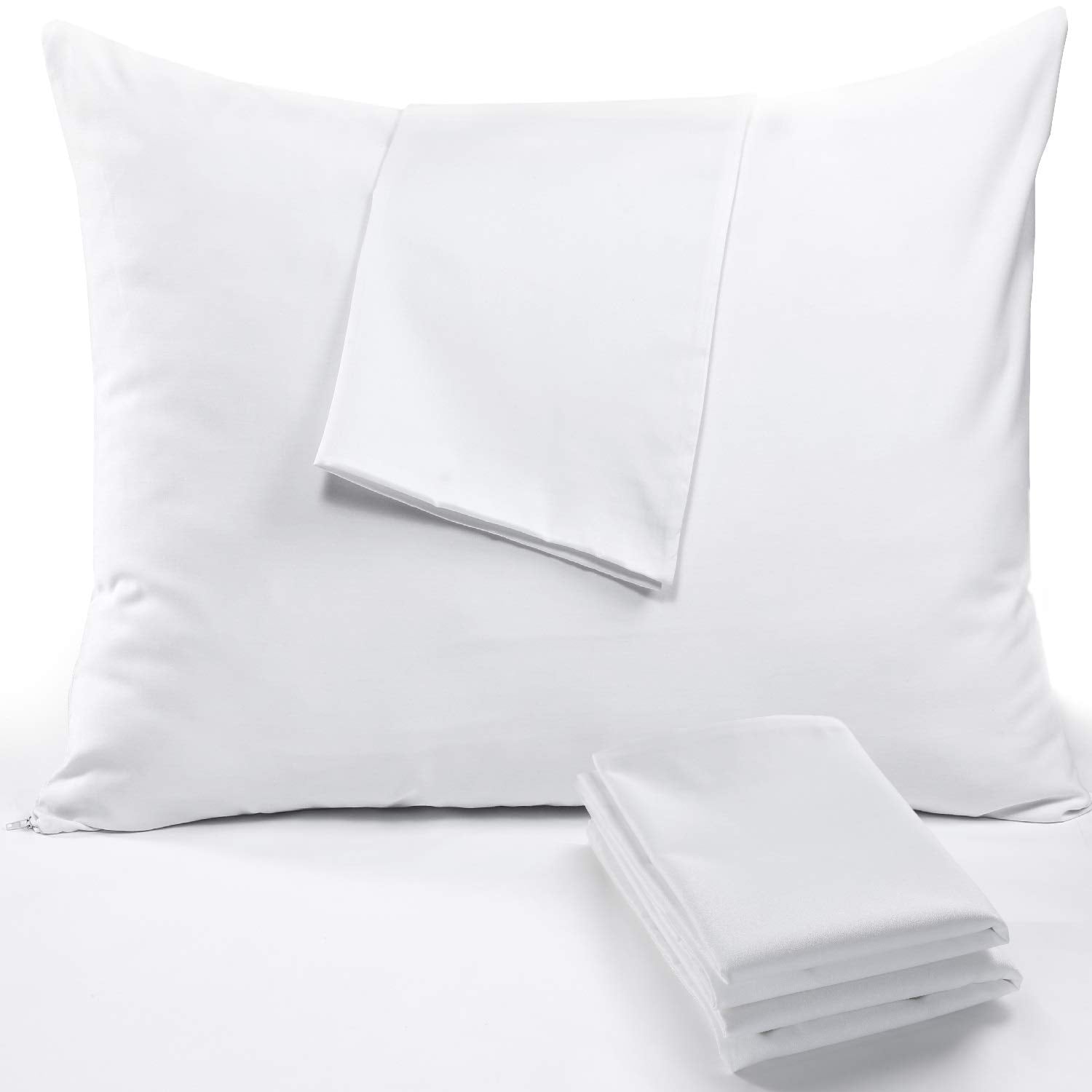 Niagara 4 Pack Pillow Protectors Standard 20X26 Inches Lab Certified Ultra Fresh Treated 100% Cotton Non Crinkle Quiet Breathabl