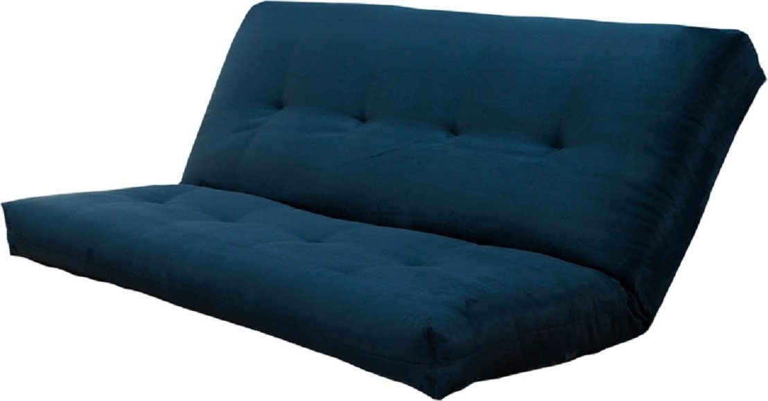 Kodiak Furniture Futon Mattress Only Innerspring Full Size Sleeper Bed Replacement Suede Fabric (Navy)