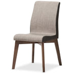 Baxton Studio Kimberly Mid-Century Modern Beige and Brown Fabric 5-Piece Dining Set