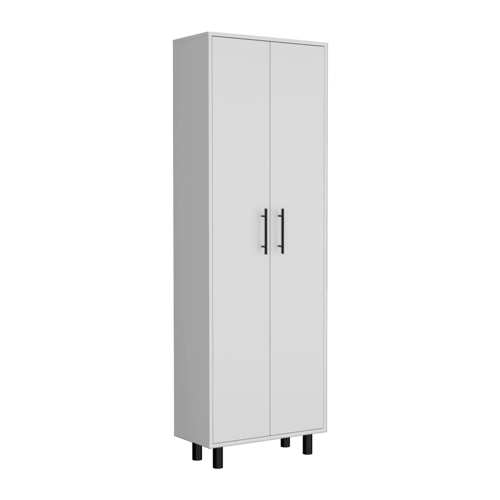 DEPOT E-SHOP Multistorage Cabinet 71" H, 5 Internal Shelves, 2 Doors, White
