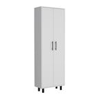 DEPOT E-SHOP Multistorage Cabinet 71" H, 5 Internal Shelves, 2 Doors, White