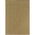 HomeRoots Polypropylene 9’x13’ Solid Tan Indoor Outdoor Area Rug