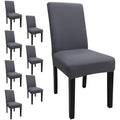 Keyroal Dining Room Chair Covers Set Of 8, Stretch Solid Color Parsons Chair Slipcovers Spandex Removable Washable Kitchen Chair