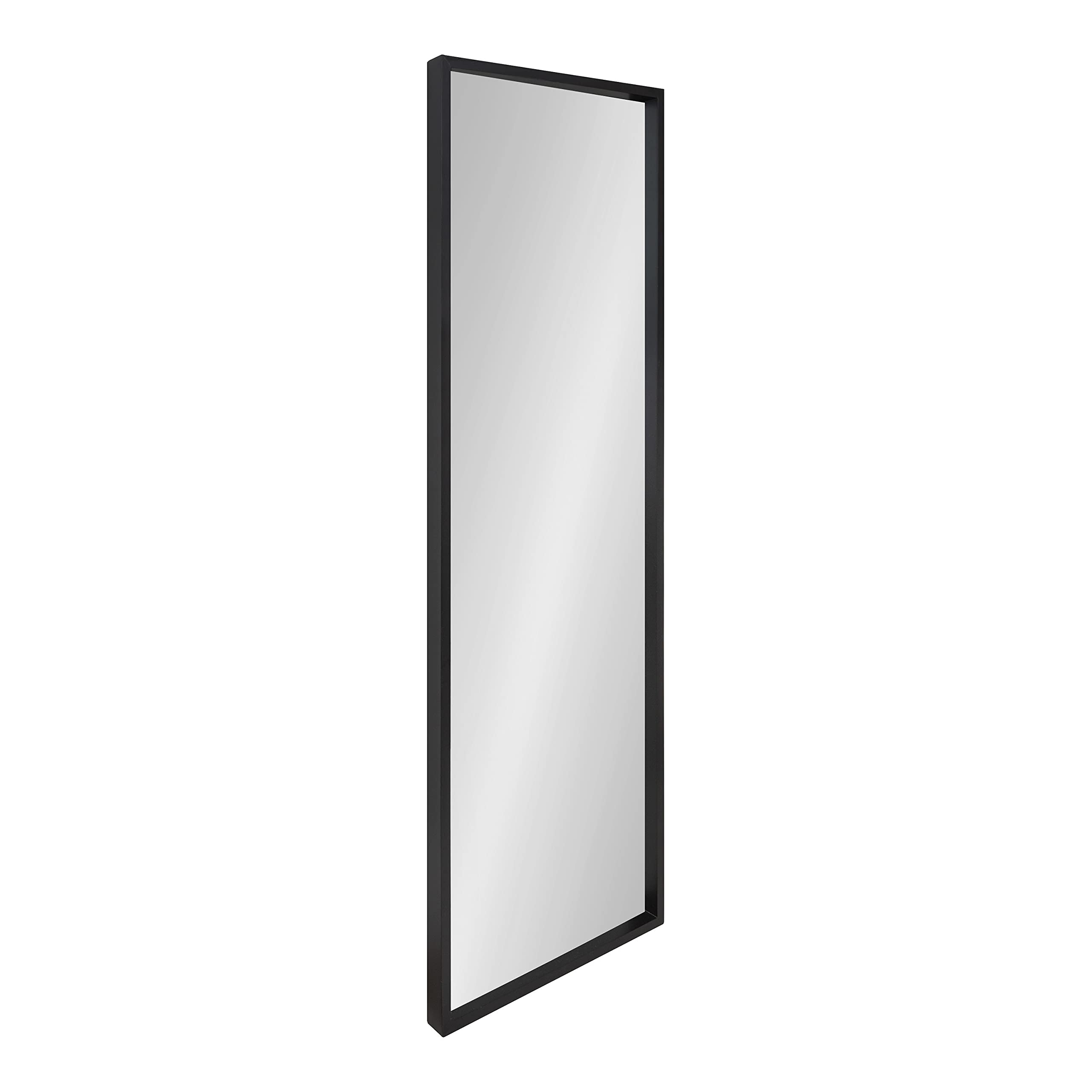 Kate and Laurel Travis Modern Wall Mirror, 16 x 48, Black, Full-Body Rectangle Mirror for Wall
