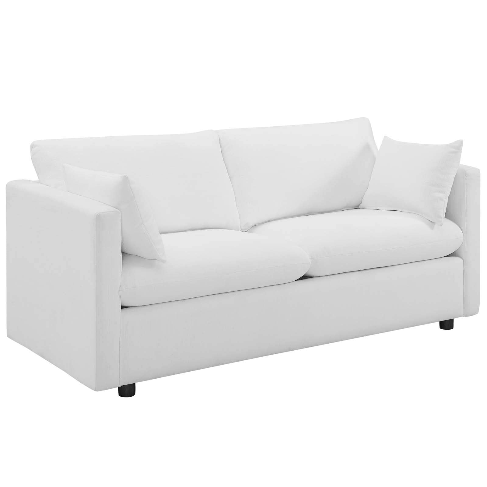 Modway Activate Upholstered Fabric Sofa And Armchair Set, White
