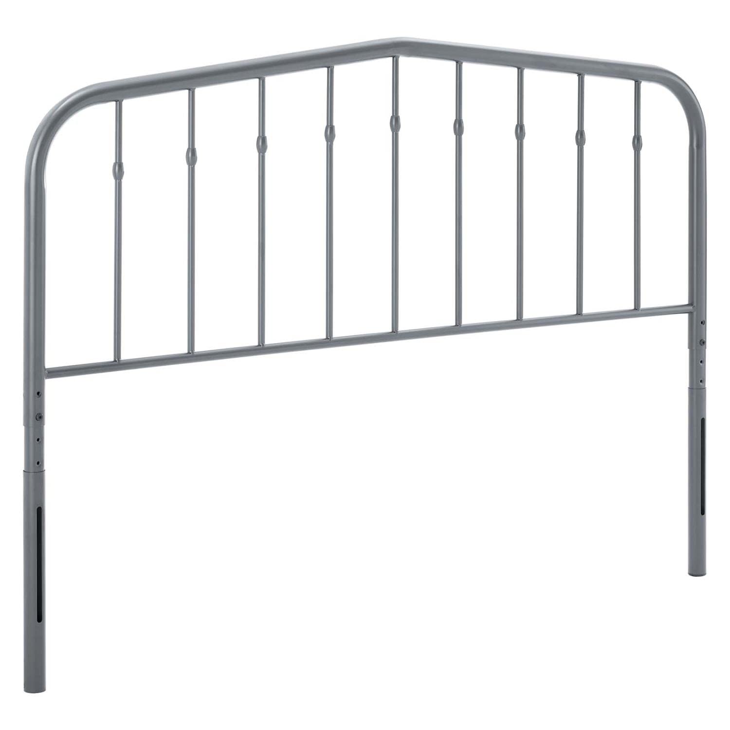 Modway Lennon Modern Farmhouse Metal Twin Headboard in Gray