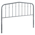Modway Lennon Modern Farmhouse Metal Queen Headboard in Gray
