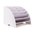 SONGWAY Fan Shaped Desk File Organizer  6 Compartments File Holder for Desktop, Magazine Rack, Mail Holder, File Sorter, Paper 