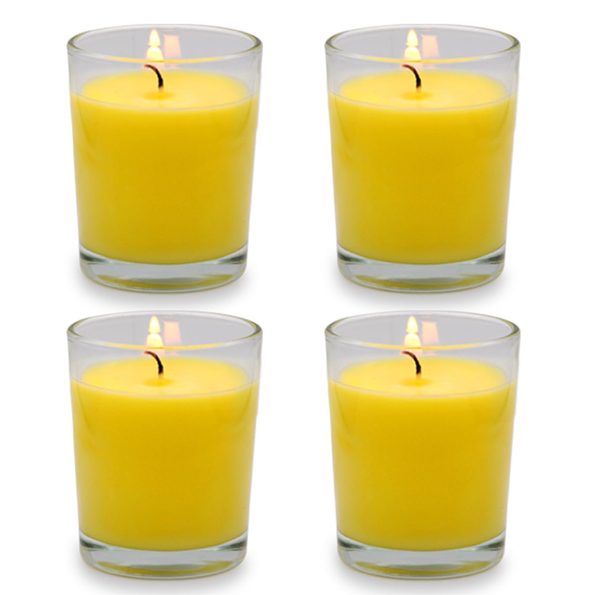 Small Citronella Candles Outdoor and Indoor, Yellow Soy Wax Votive Candles for Party Dinner and Camping - 12 Hours Burn Time, Se