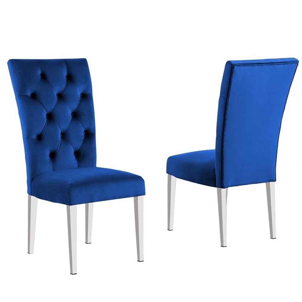 Best Master Furniture Tufted Velvet Dining Chair Blue