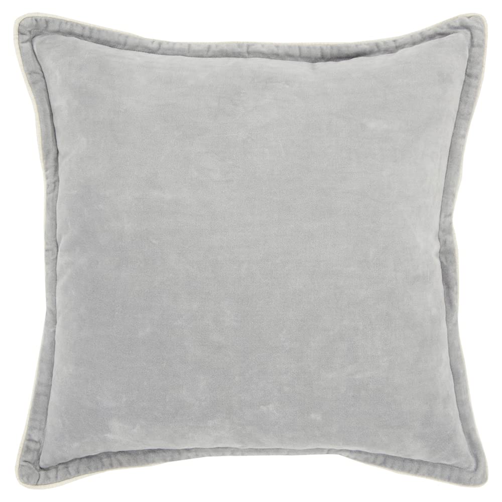 Connie Post 20&quot; x 20&quot; Cotton Velvet Pillow Cover in Gray