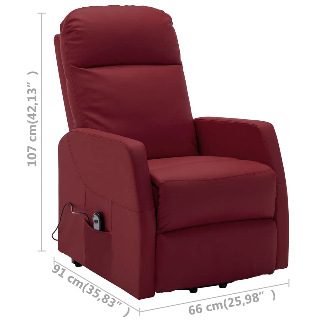 vidaXL Stand-up Recliner Wine Red Faux Leather