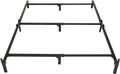 Amazon Basics Metal Bed Frame for King Size Box Spring and Mattress, 9-Leg Base, Tool-Free Easy Assembly, Black, 79.5 L x 76 W x