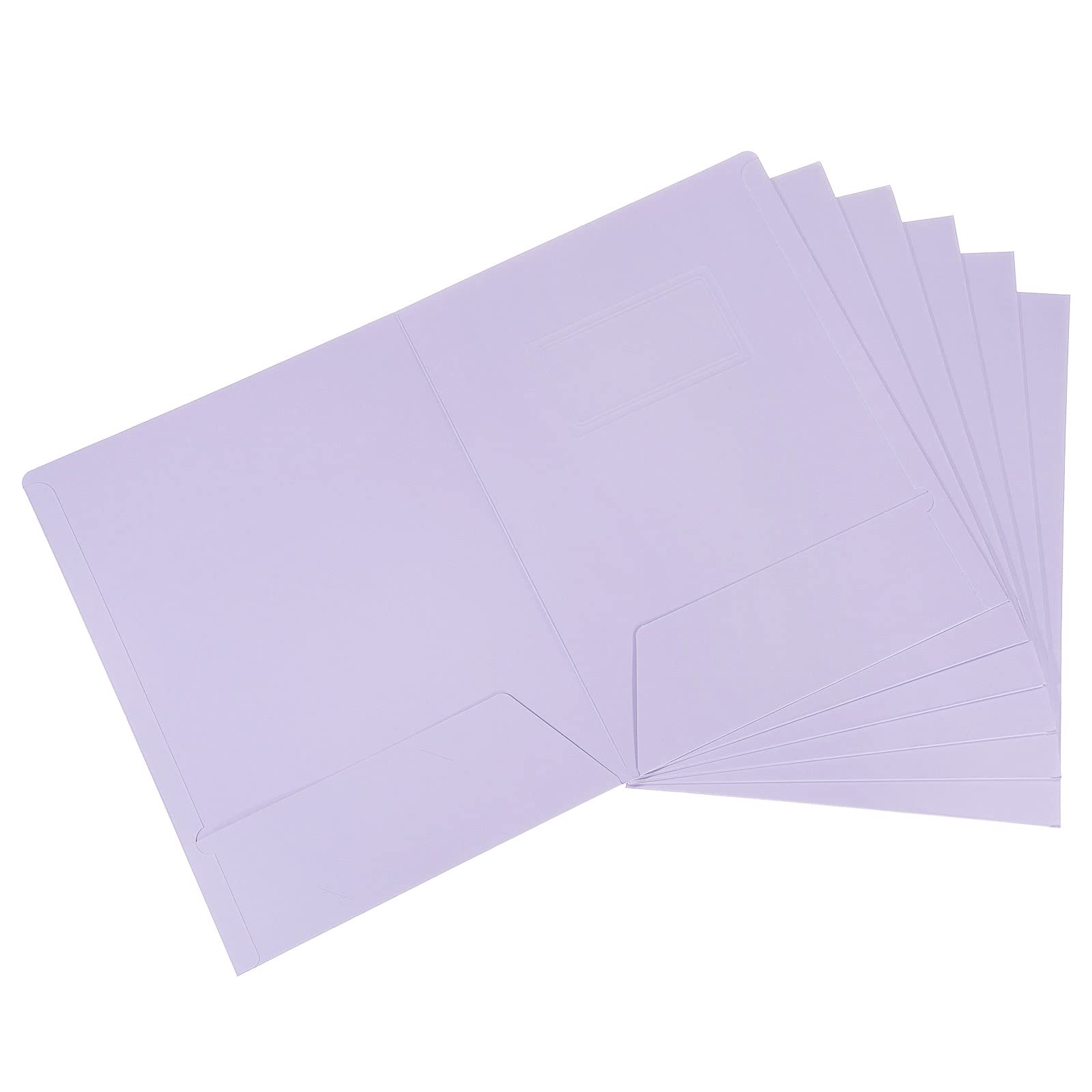 Patikil Two-Pocket Folders, 6 Pack A4 Letter Files Portfolio Storage Organizer Folder For Office Business, Purple