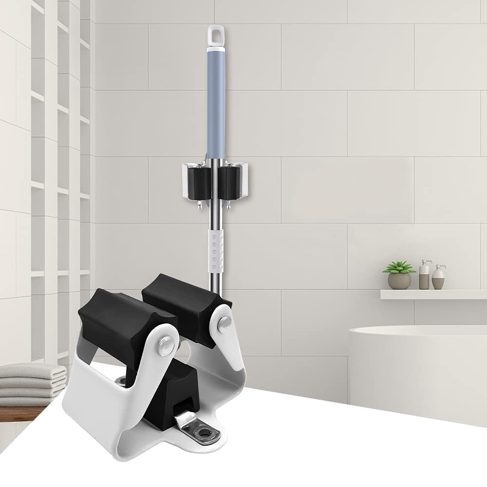 3-H Broom Hanger,Mop Holder Wall Mount 20 Pack, Broom Holder Wall Mount For Hanging And Organizing Shovel,Rake,Brush,Yard Tools In Kitchen,Laundry Room,Bathroom,House(Black)