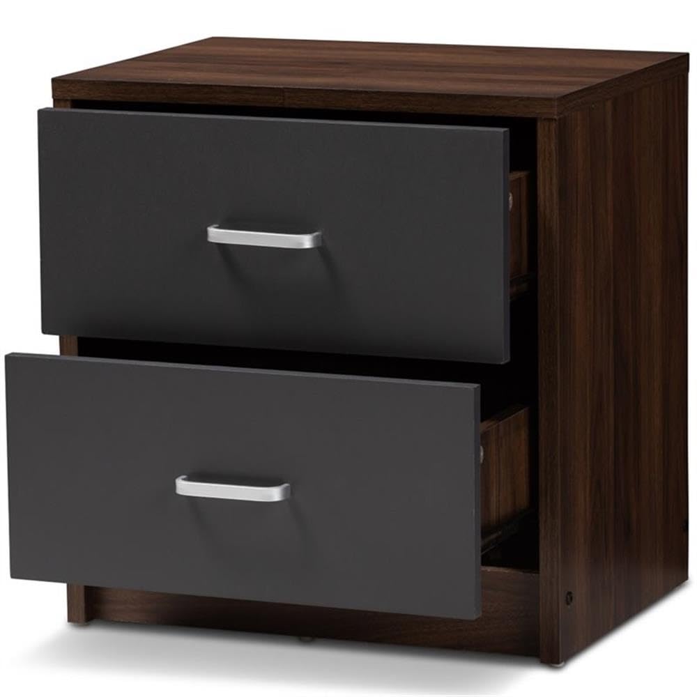 Baxton Studio Hansel 2-Drawer Nightstand
