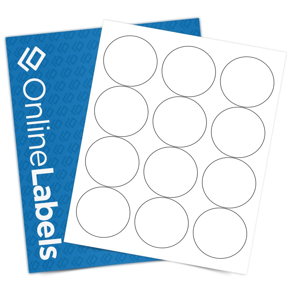 2.5 Inch Round Labels - Pack Of 3,000 Circle Stickers, 250 Sheets - Inkjet/Laser Printer - Online Labels