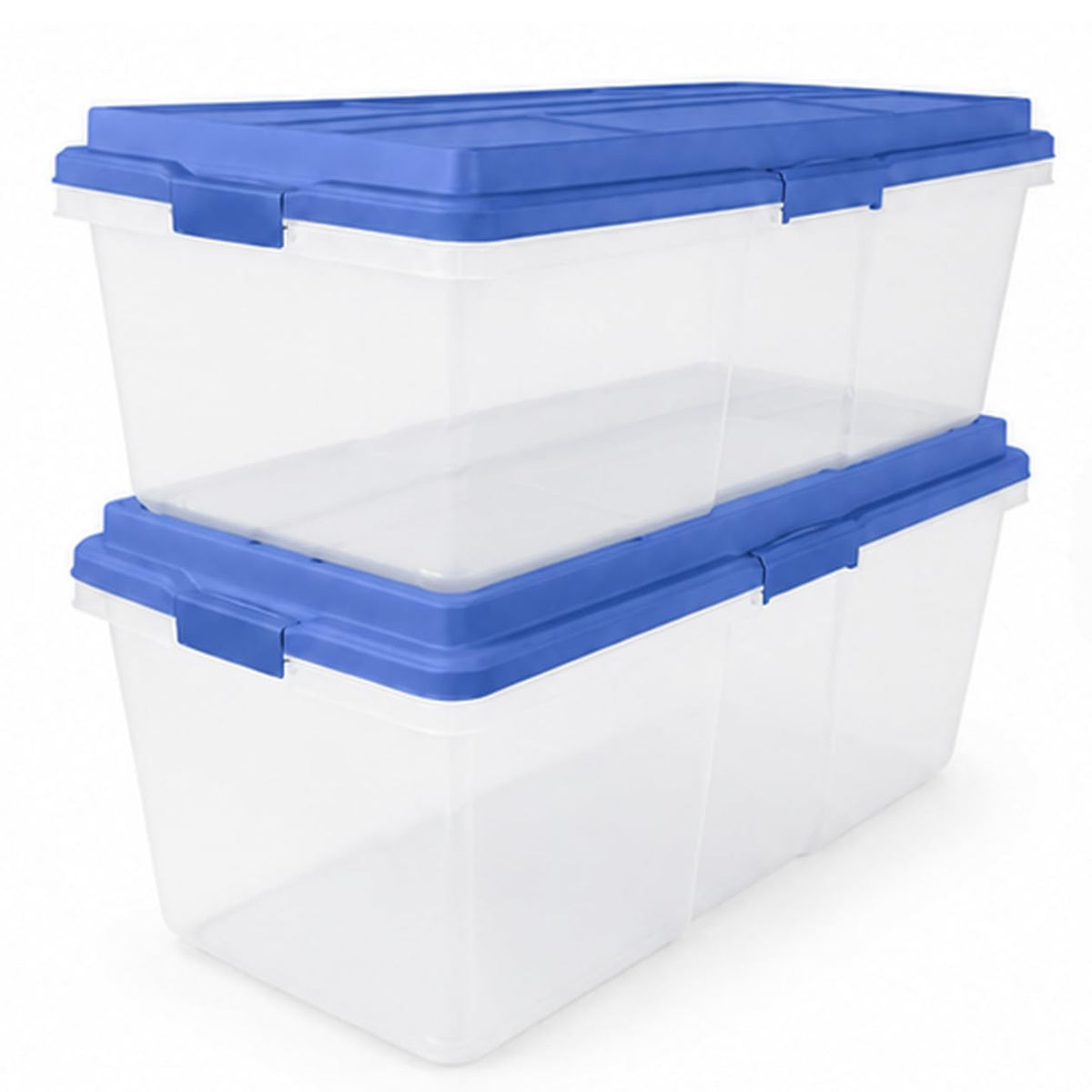 CNEIESD (2 pack) 113 Quart(28.25 Gallons) Clear Storage Bin with Locking Latches & Tall Lid, ExtraLarge HeavyDuty Container fo