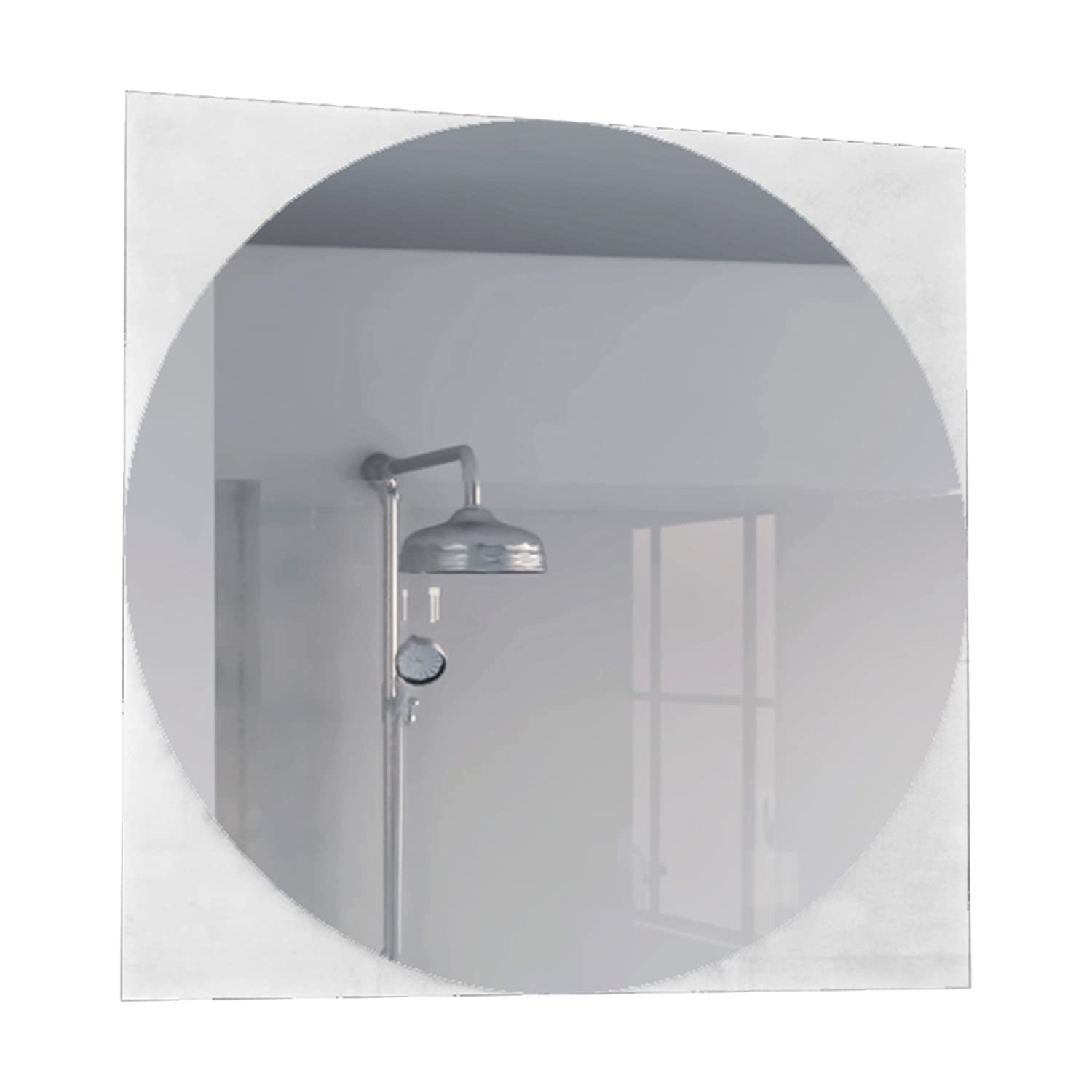 Depot E-Shop Alena Mirror-Sandblasting Borders, Square Shape Looking Glass, Clear -Bathroom
