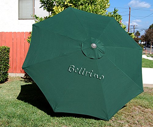 Bellrino Replacement Umbrella Canopy For 10 Ft 8 Ribs Green (Canopy Only)