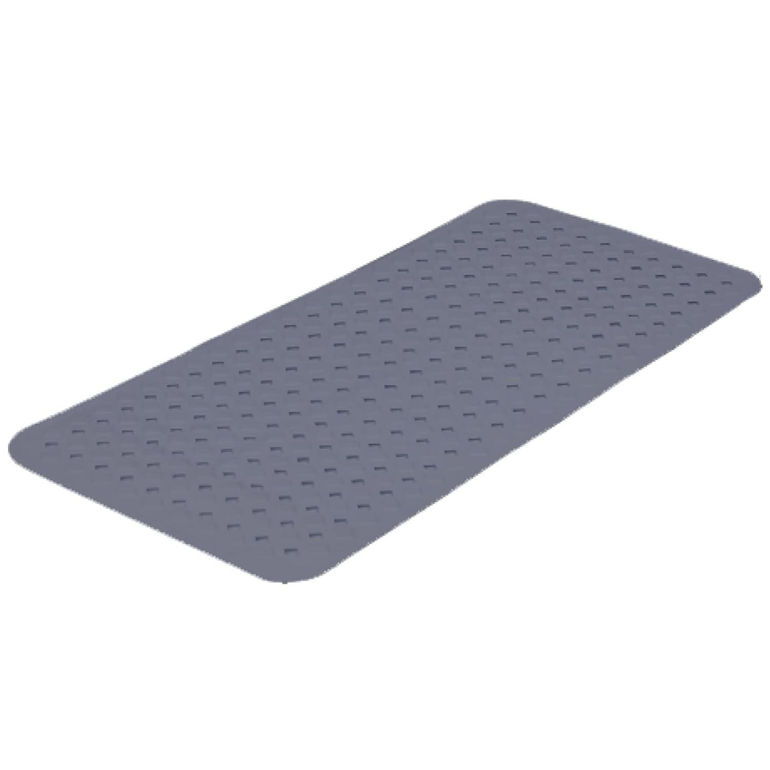 TranquilBeauty Non-Slip Bath Mat | Diamond Cut Clear Grey 88x40cm/35x16in with Suction Cups | Machine-Washable, Latex-Free Batht