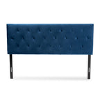 Baxton Studio Felix Modern and Contemporary Navy Blue Velvet Fabric Upholstered King Size Headboard