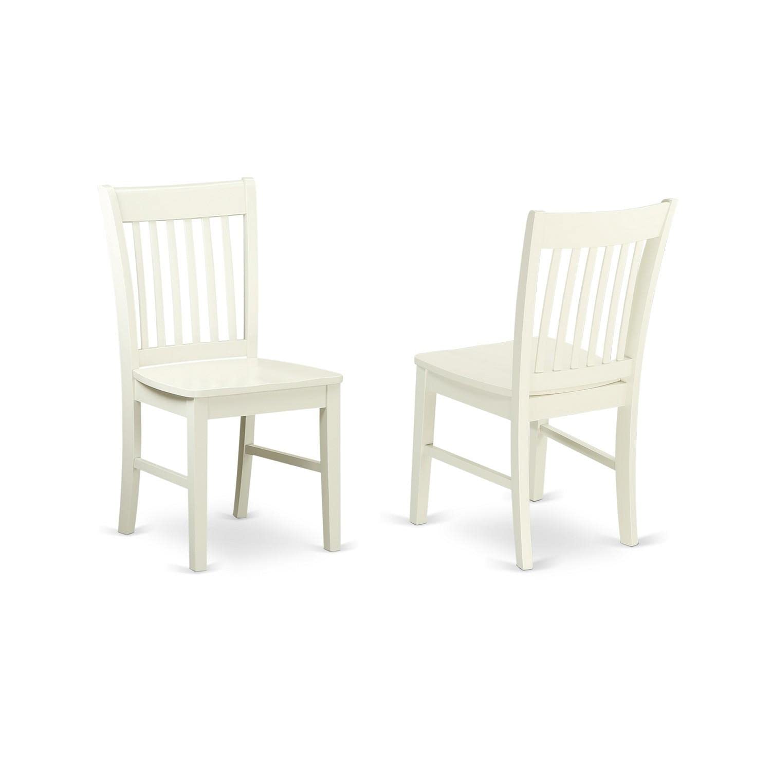East West Furniture Oxford 5 Piece Set Includes a Square Dinner Table and 4 Kitchen Dining Chairs, 36x36 Inch, OXNO5-LWH-W