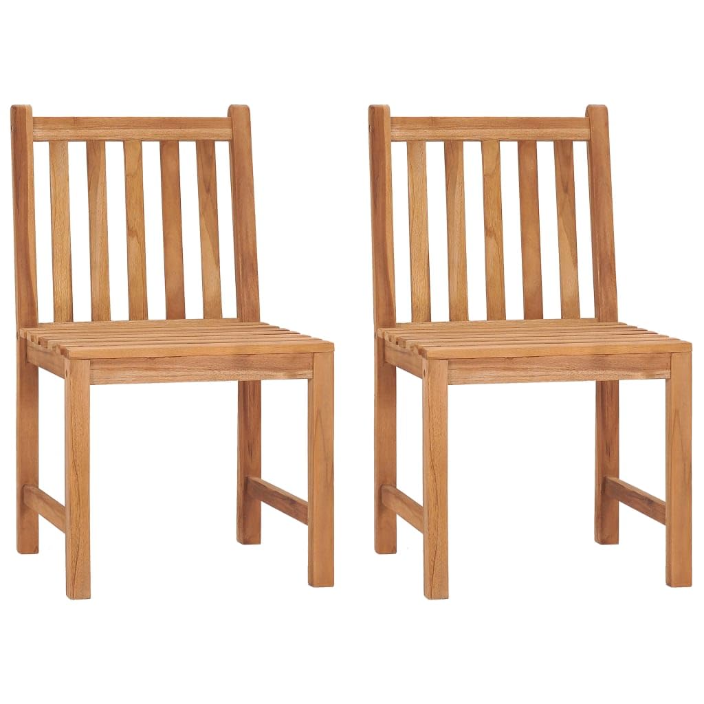 vidaXL Solid Teak Wood Patio Dining Set - 3 Piece Outdoor and Indoor Furniture with Large Square Dining Table and 2 Chairs - Cla