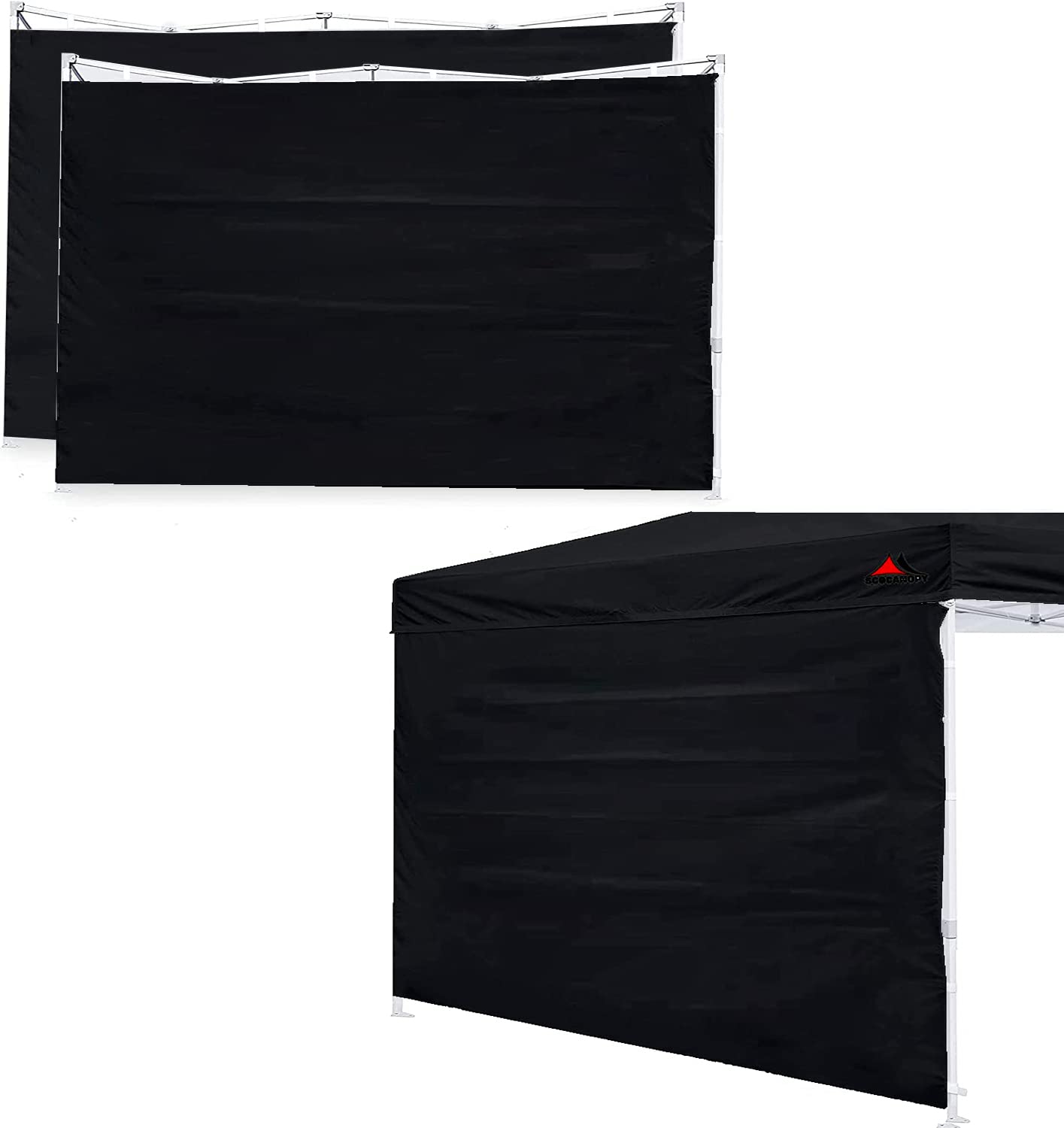 Scocanopy Sunwall For 10X10 Pop Up Canopy Frame, 3 Pack Sidewall Only (12X12, Black)