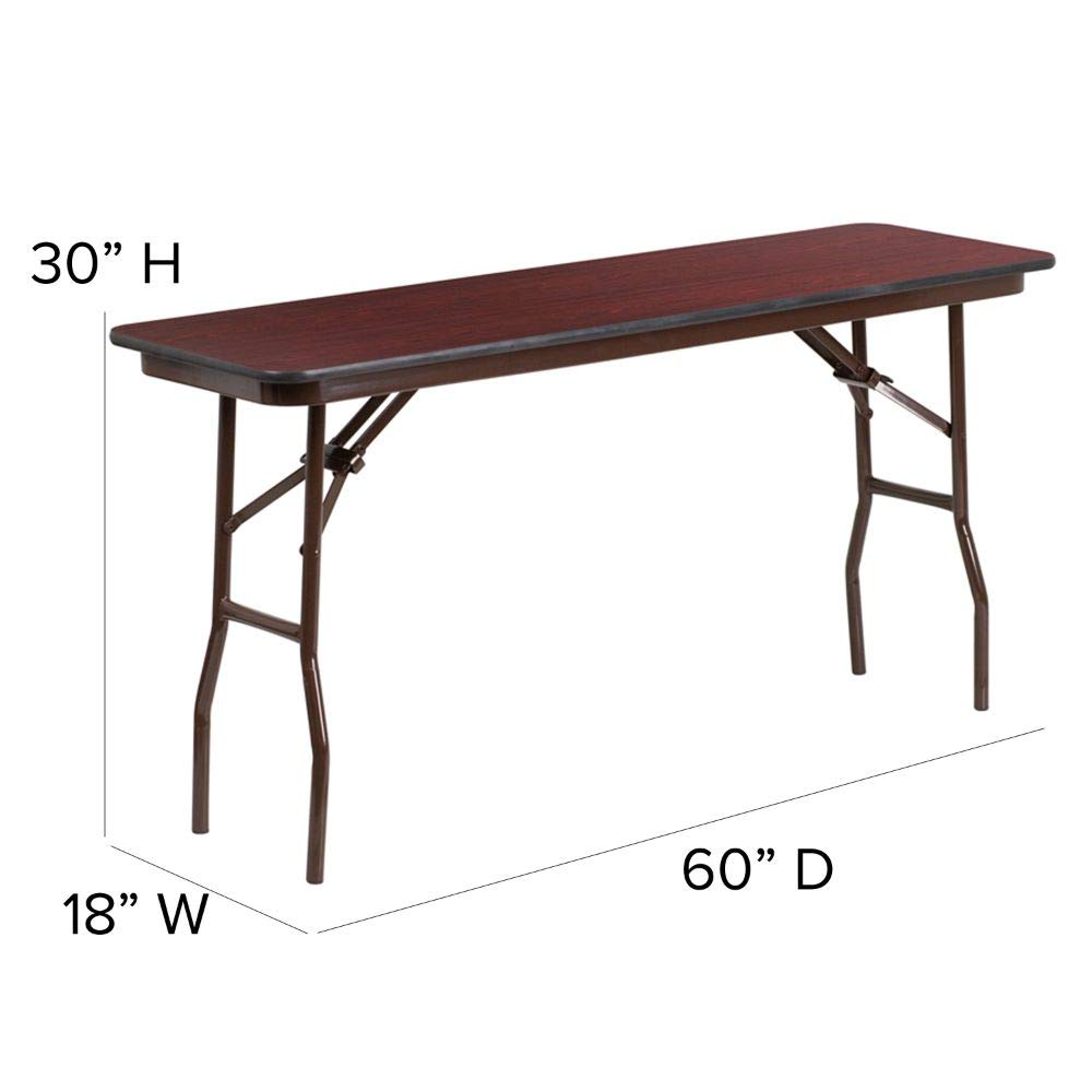 Flash Furniture Frankie 5-Foot Mahogany Melamine Laminate Folding Training Table