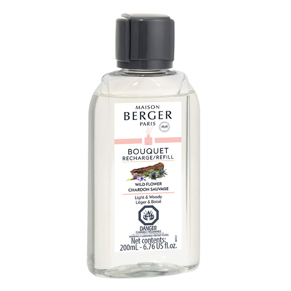 MAISON BERGER - Wild Flower - Air Freshener - Fragrance Refill for Reed Sticks and Ceramic Diffuser - 6.76 Fluid Ounces - 200 Mi