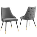 Modway Furniture Eei-5043-Gry Adorn Dining Side Chair Performance Velvet Gray - Set Of 2