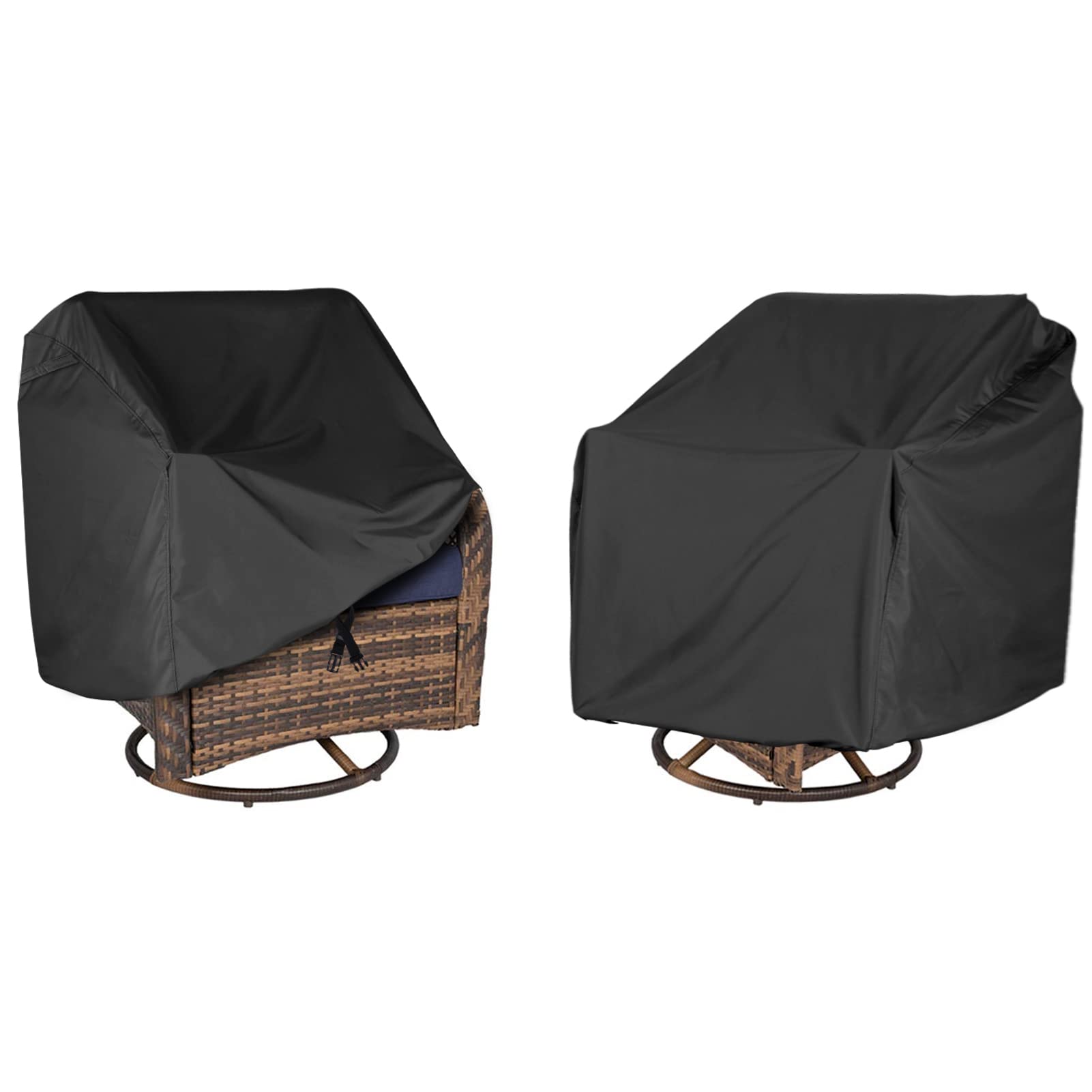 Ananmei Outdoor Swivel Lounge Chair Cover 2 Pack, (37.5 L X 39.25 W X 38.5 H Inches) 100%Waterproof Heavy Duty Outdoor Chair Cov