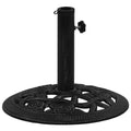 vidaXL Cast Iron Umbrella Base  Sturdy and Secure Stand for Garden/Outdoor Umbrella, Black, 15.7 Diameter, Decorative Floral D