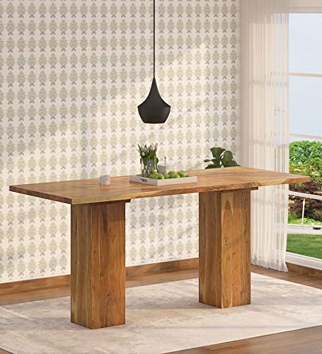 The Kashth Wooden Bar Table 8 Seater | Eight Seater High Dining Bar Table Only | Sheesham Wood, Natural Brown