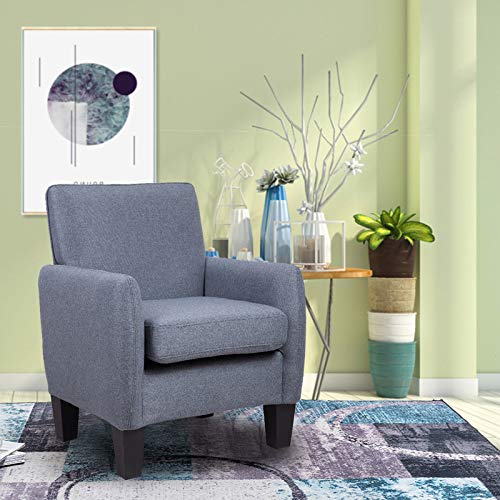 Lilola Home Mia Dark Gray Linen Accent Armchair