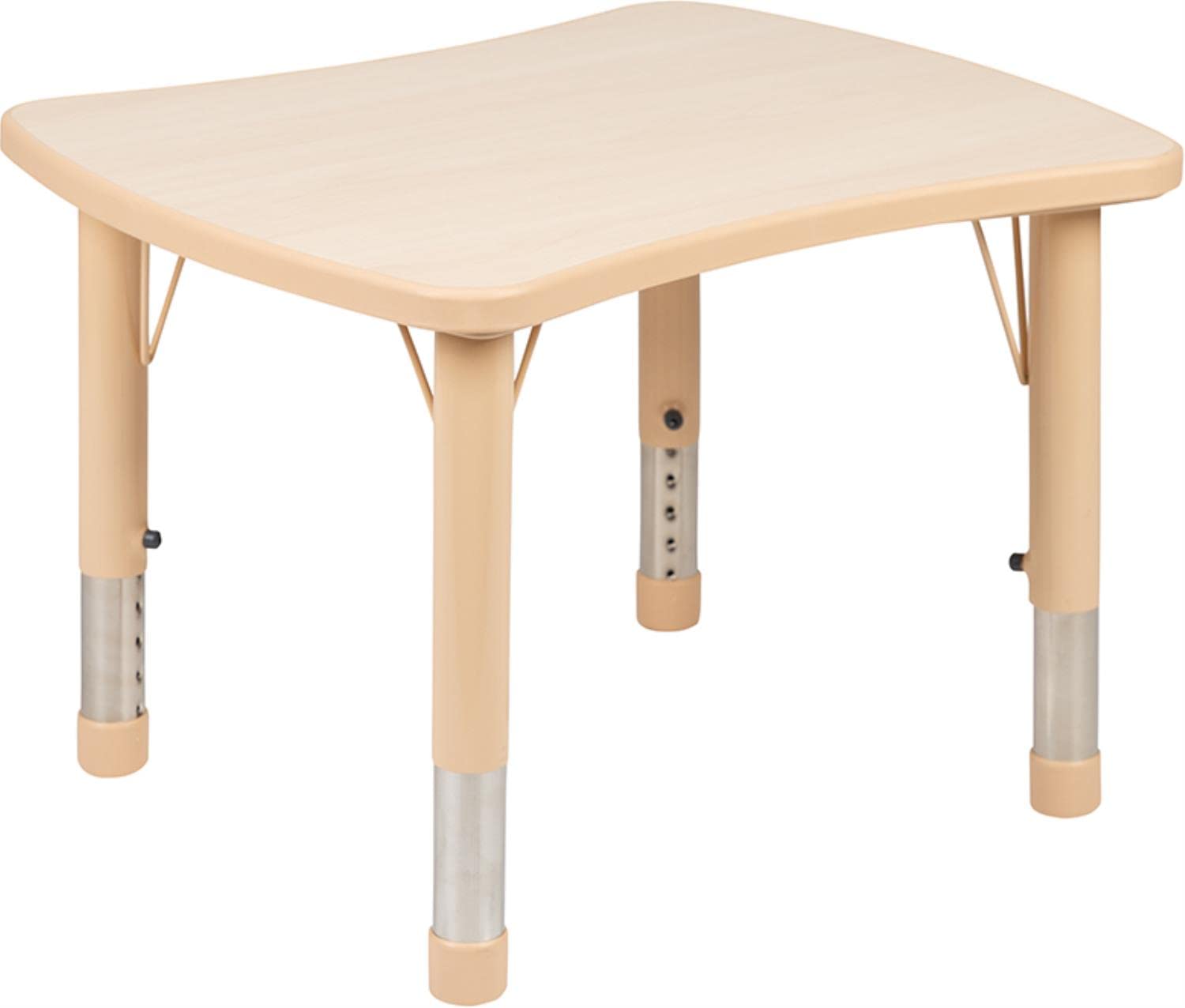 Flash Furniture Wren 21.875'W X 26.625'L Rectangular Natural Plastic Height Adjustable Activity Table
