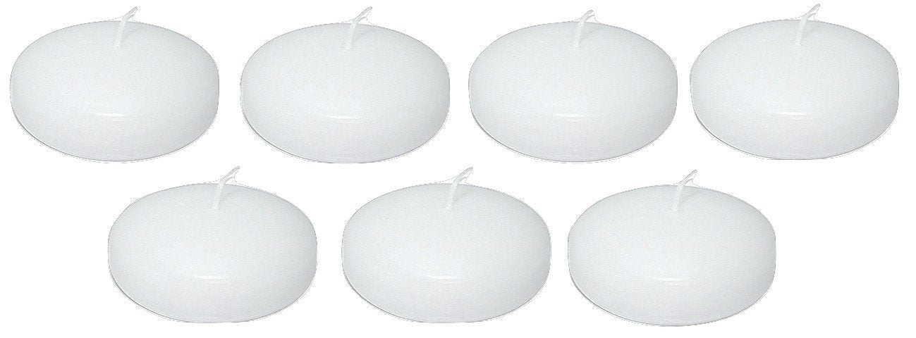 Dlight Online Large White Floating Candles 3 Inch Bulk Pack Wax Discs for Events, Weddings, Spa, Home Decor, Special Occasions,