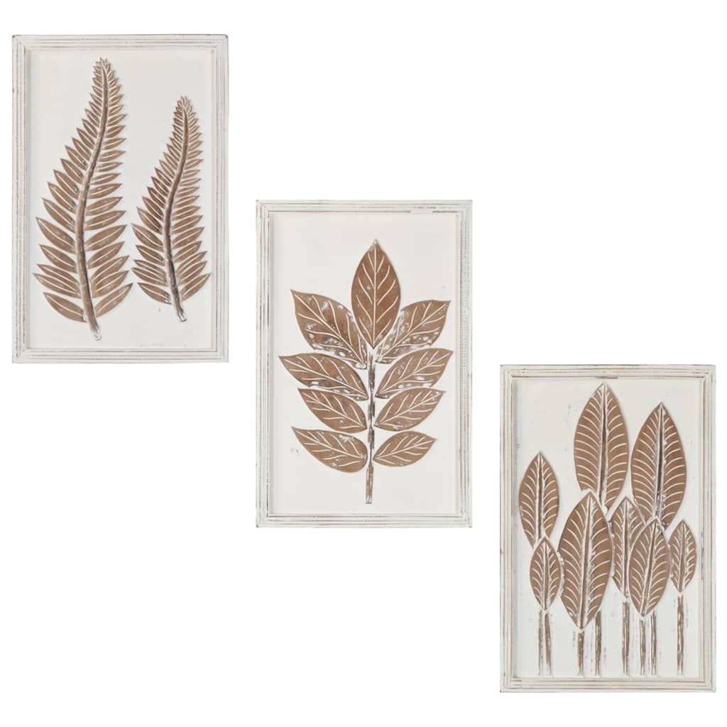 vidaXL Hand-Carved Decorative Wall Panels, Durable MDF Material, Easy-to-Clean, Brown and White, 15.7&quot; x 23.6&quot; x 0.6&quot;, No Assembly Required