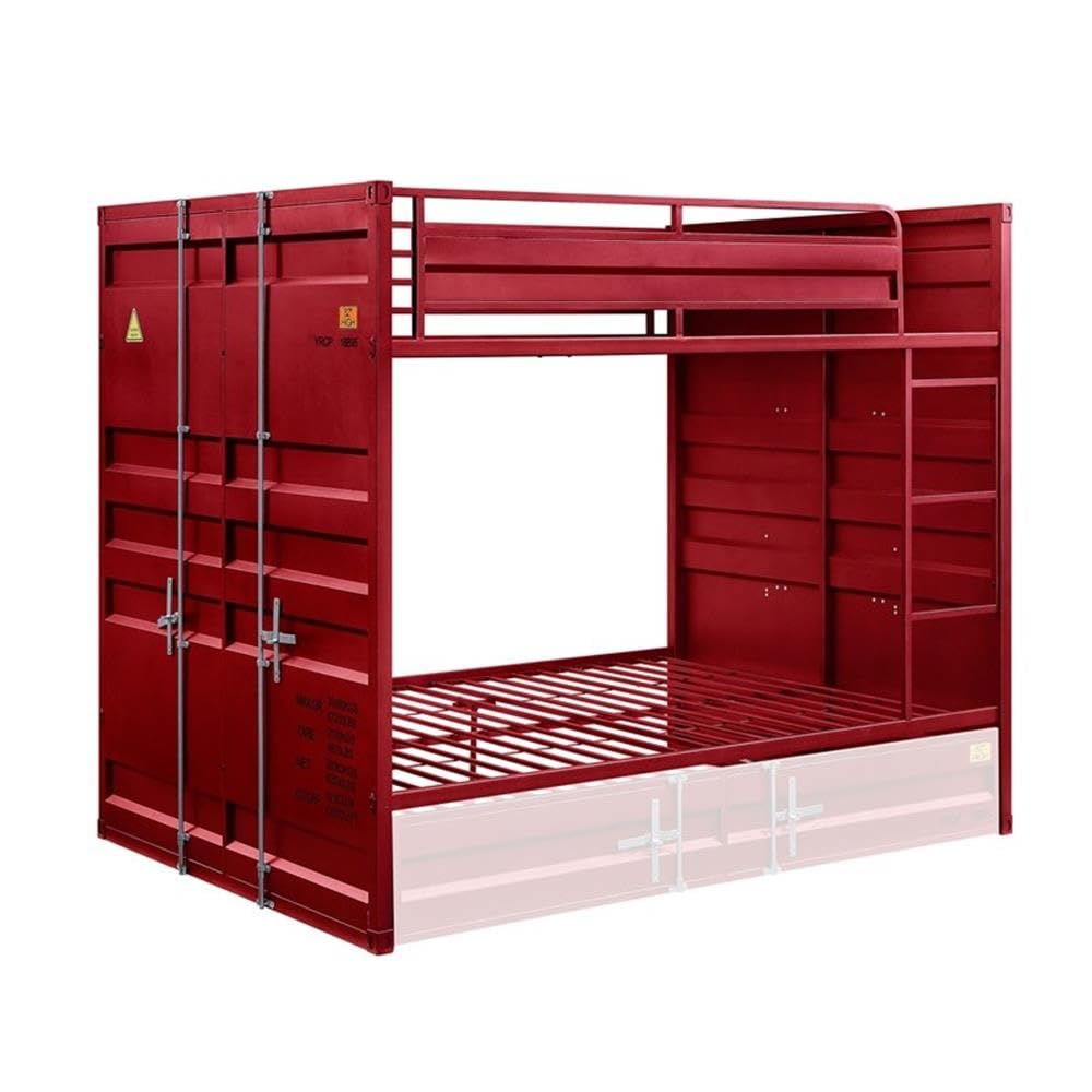 Acme Cargo Full Over Full Bunk Bed in Red