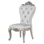 Acme Gorsedd Upholstered Tufted Side Chair in Cream and Golden Ivory Set of 2