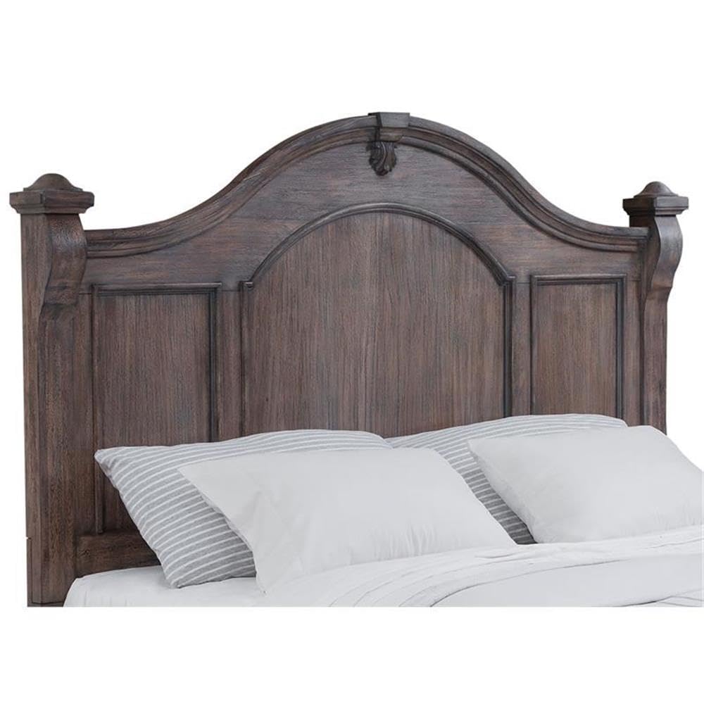 American Woodcrafters Heirloom Rustic Charcoal Wood Queen Poster Headboard