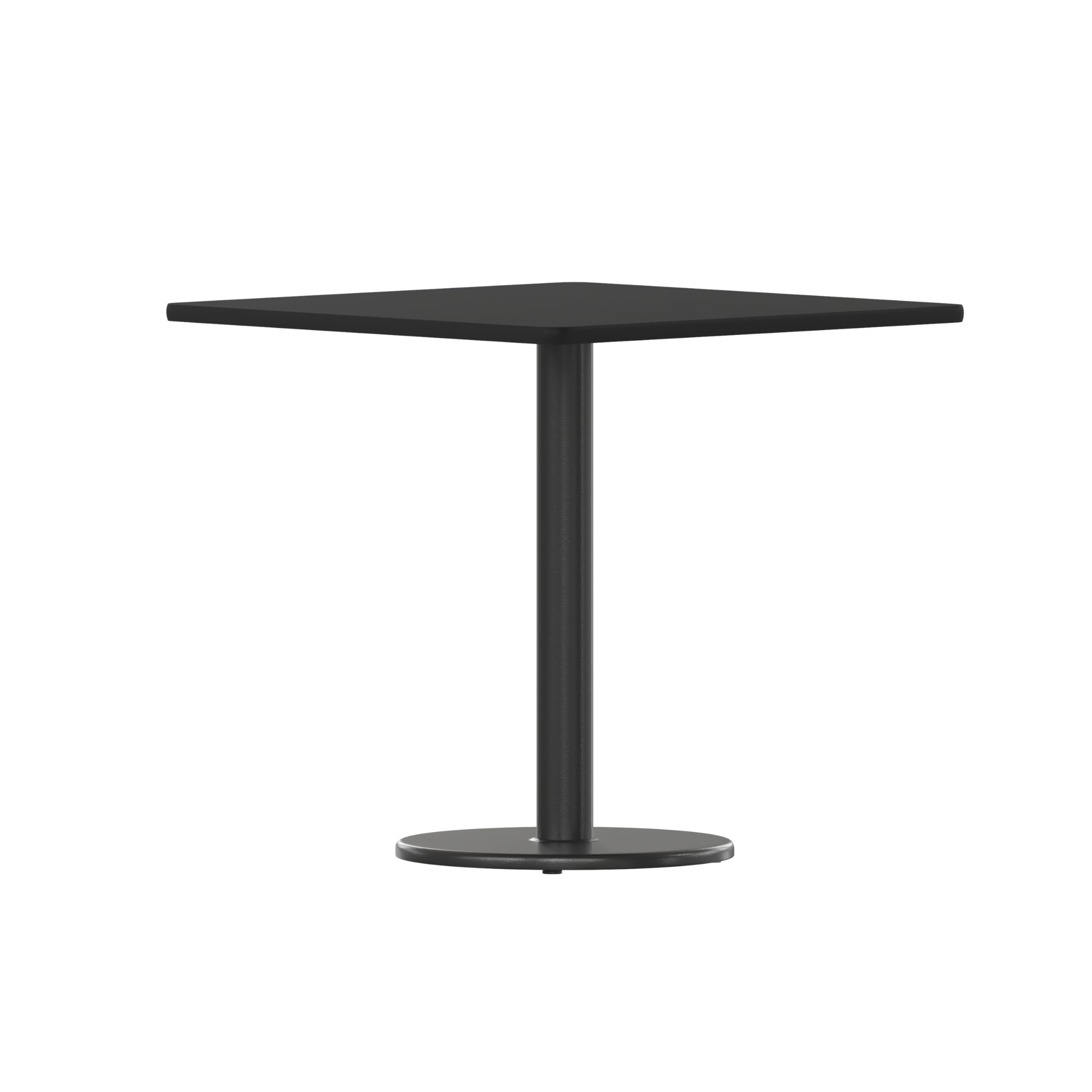Flash Furniture Stiles 30'' Square Black Laminate Table Top with 18'' Round Table Height Base