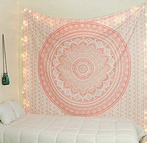 Popular Handicrafts Tapestry Wall Hanging Hippie Ombre Mandala Bohemian Hippy Intricate Indian Tapestries Bedspread 84 x 90 Inch
