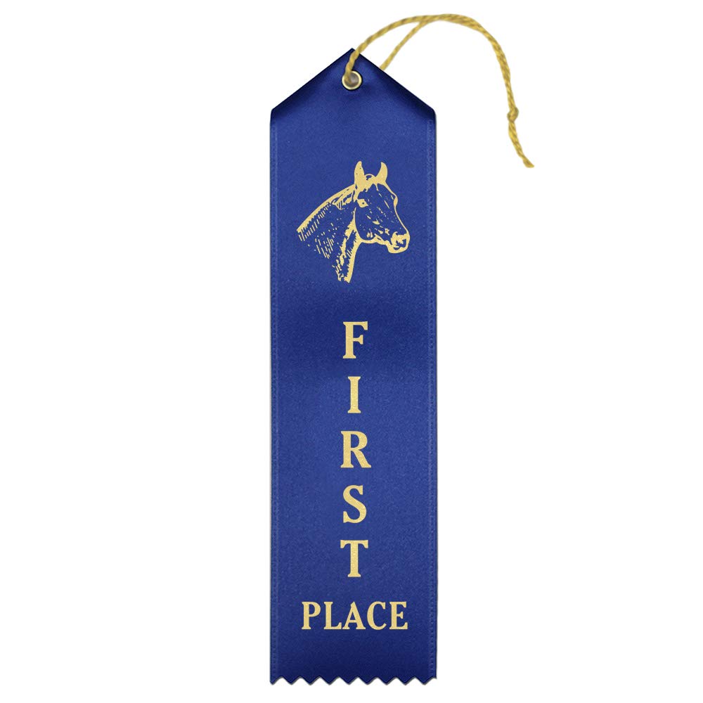 Ribbonsnow Horse Show 1St Place Ribbons - 50 Blue Ribbons With Card & String