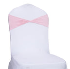 Mds Pack Of 100 Spandex Chair Sashes Bow Sash Elastic Chair Bands Ties Without Buckle For Wedding And Events Decoration Spandex Slider Sashes Bow - Blush Pink