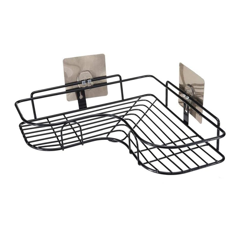 Needhav Bathroom Organiser Without Drill Corner | Shelf Adhesive Stand For Corner Rack For Bathroom | Shampoo Holder For Accesso
