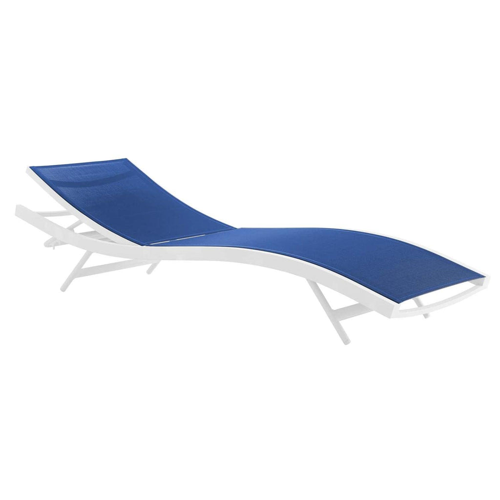Modway Glimpse Outdoor Patio Mesh Chaise Lounge Set Of 4 In White Navy